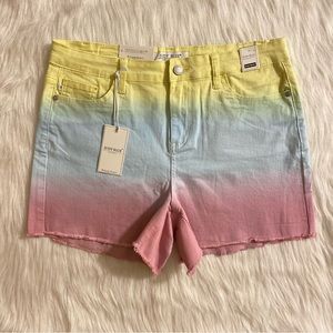 Women’s Colorful Yellow Blue Pink Judy Blue Shorts Size Large NWT